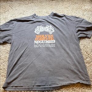 Darc Sport Wolves Forever Graphic Tee in Charcoal with Orange & White Print